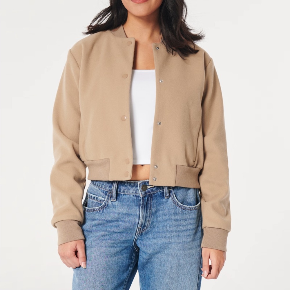 FAUX WOOL BOMBER JACKET NWT - Picture 2 of 5
